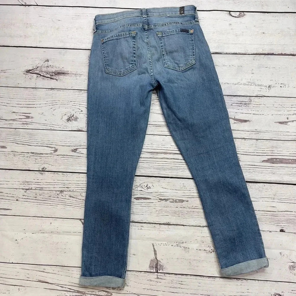 7 For All Mankind The Skinny Crop & Roll Jeans - Picture 2 of 14